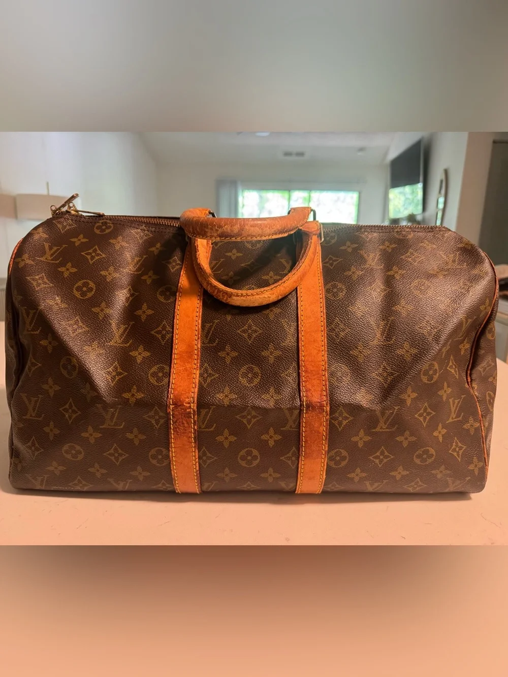 Vintage Louis Vuitton Brown Monogram Keepall 45